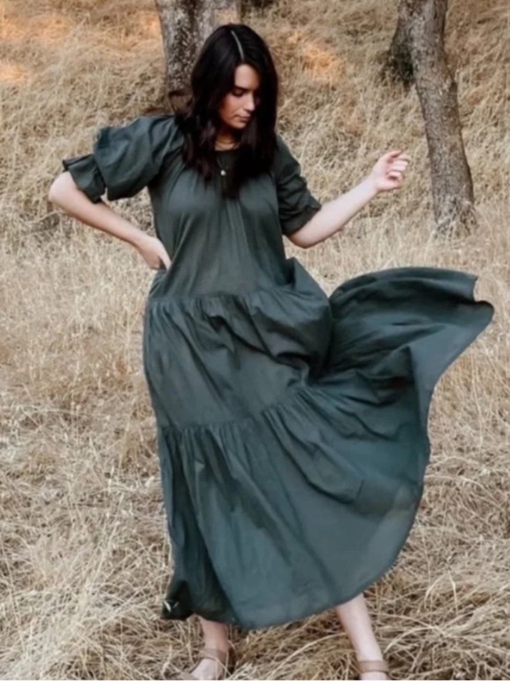 Daughters of India Sahana Gown Emerald Green M